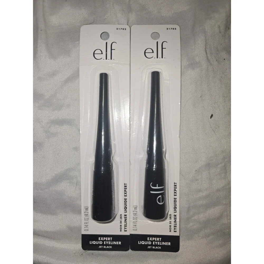 e.l.f. Expert Liquid Eyeliner, Charcoal 21706, PACK OF 2 - 0.14 Fl. Oz. Each